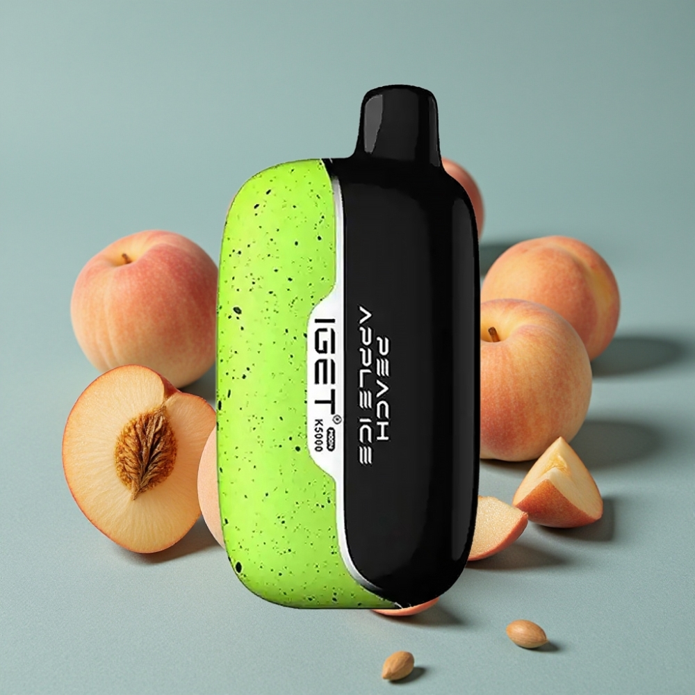 IGET Moon K5000 Puffs Desechable 81.5 g Durazno Manzana PC Malla 1.35 Ohm