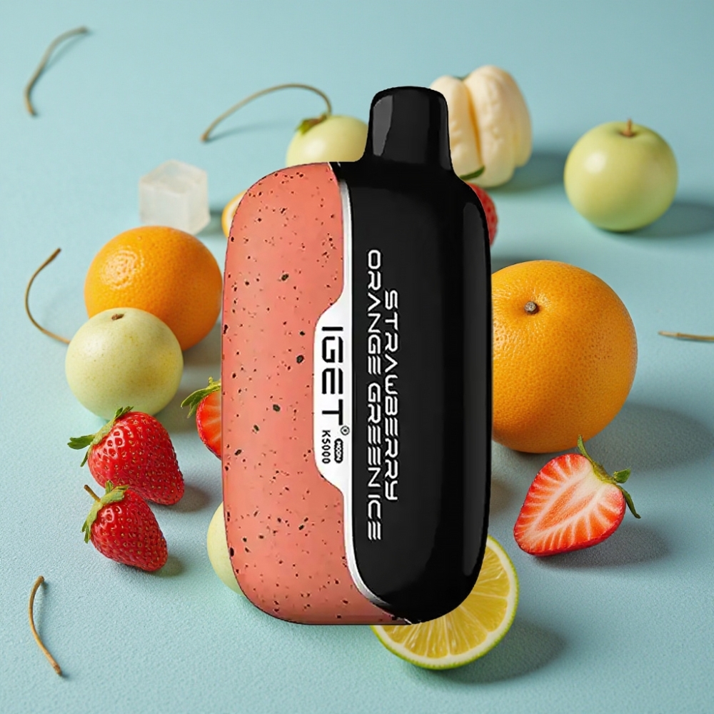 IGET Moon K5000 Puffs Disposable Vape Fresa Naranja Hielo Verde – 81.5g, 1.35 Ohm, 49.5x25.3x99.4 mm