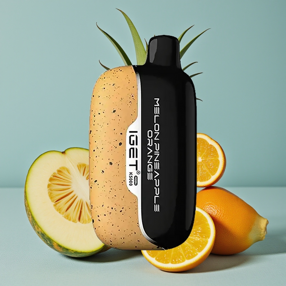 IGET Moon K5000 Puffs Disposable Vape Melón Piña Naranja - 81.5g, 1.35 Ohm, 49.5x25.3x99.4mm