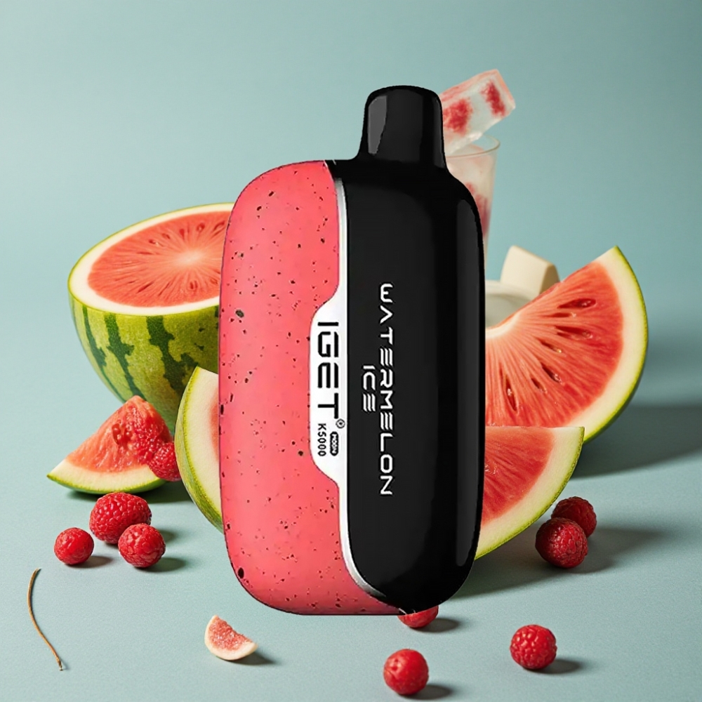 IGET Moon K5000 Puffs Disposable Vape Sandía Helada – 81.5 g, 1.35 Ohm Mesh Coil, 49.5x25.3x99.4 mm