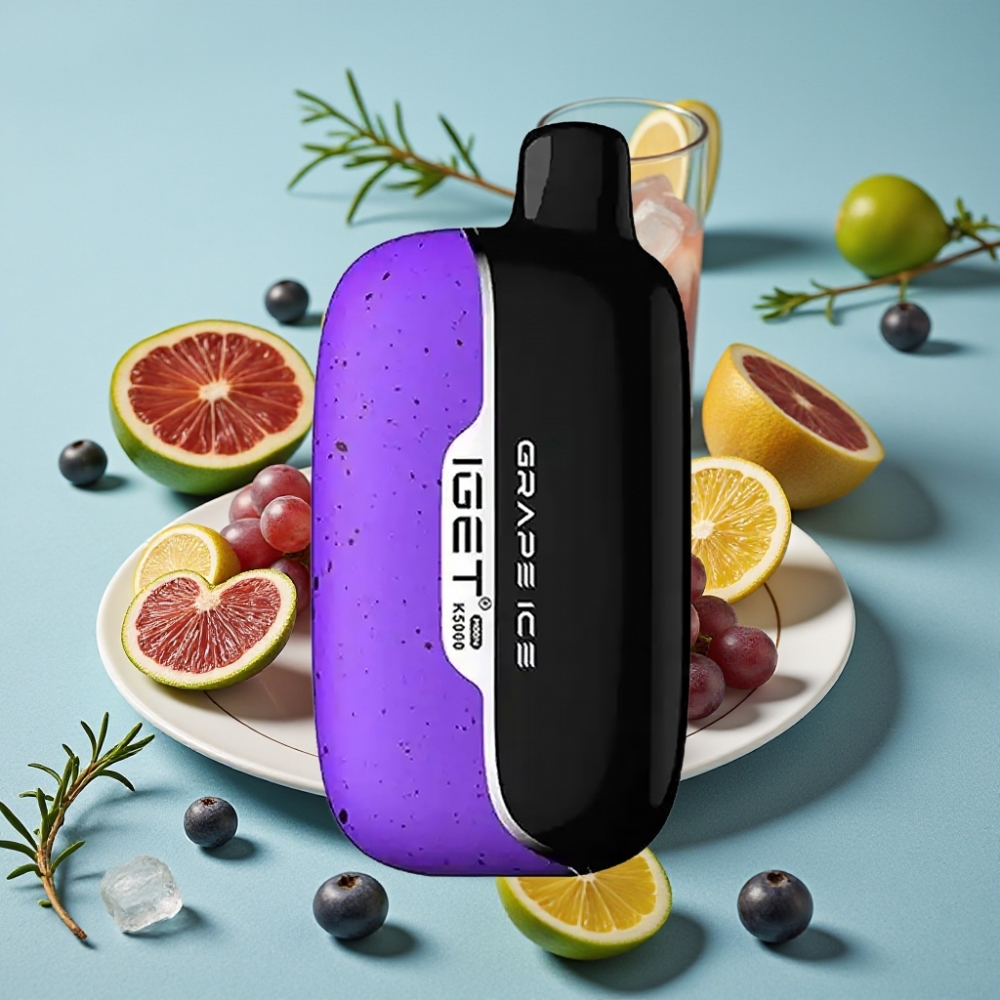 IGET Moon K5000 Puffs Disposable Vape Uva Hielo - 81.5g, Malla 1.35 Ohm, 49.5x25.3x99.4 mm