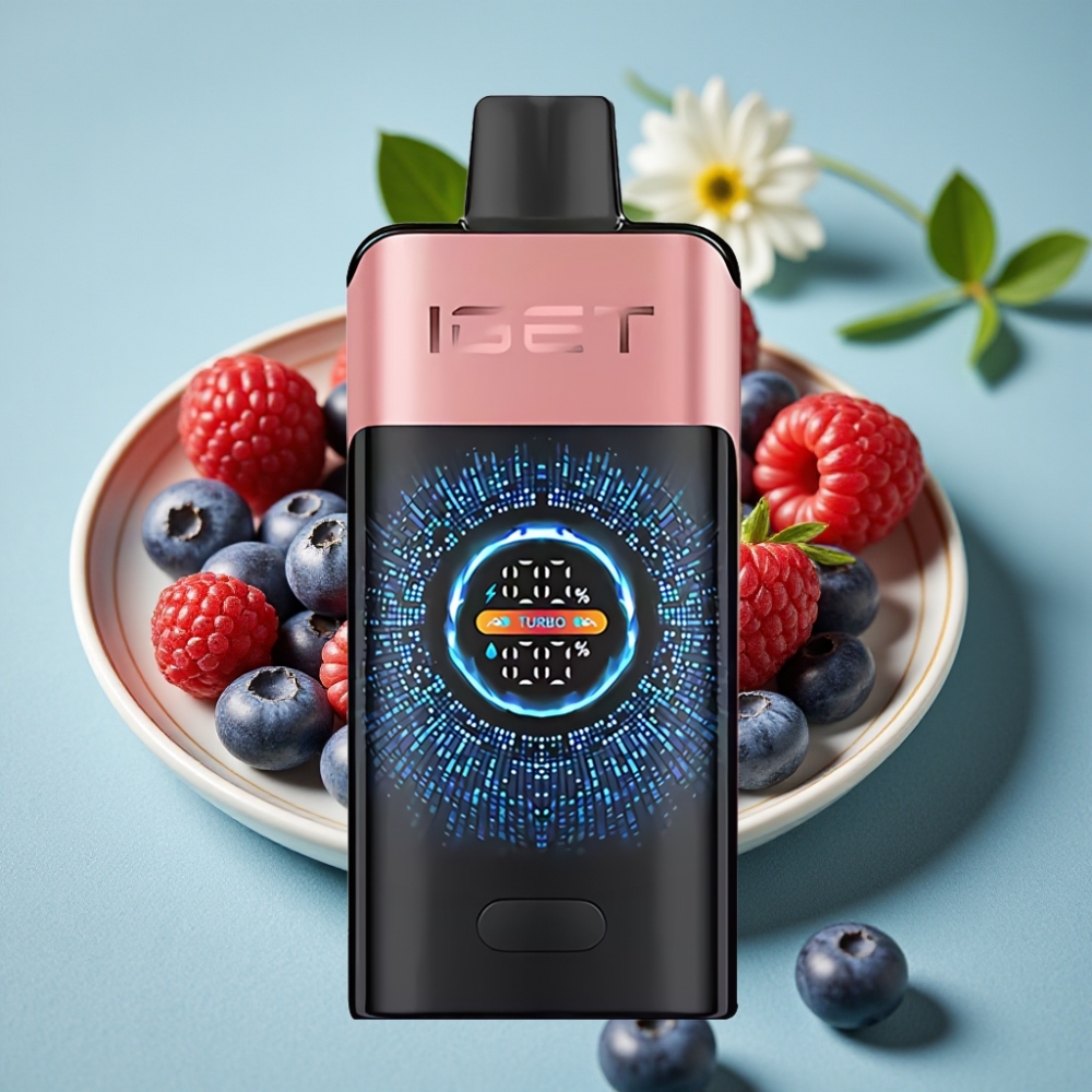 IGET ONE 12000 Puffs Desechable con Pantalla Curva y Sabor Arándano Frambuesa