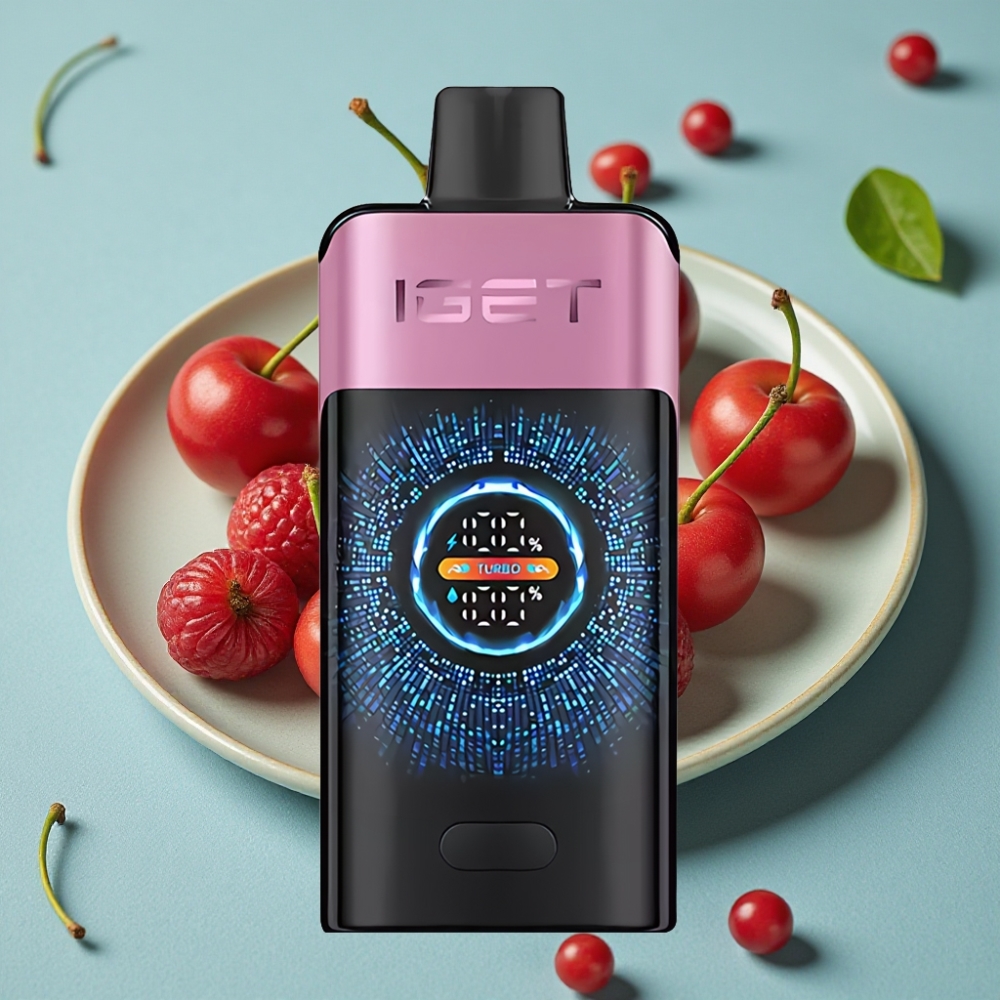 IGET ONE 12000 Puffs Disposable Vape Cherry Monster, Pantalla Curva Grande, 2700 mAh