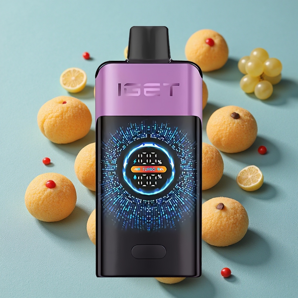 IGET ONE 12000 Puffs Disposable Vape Chupa Chups Uva, Pantalla Curva Grande, 2700 mAh