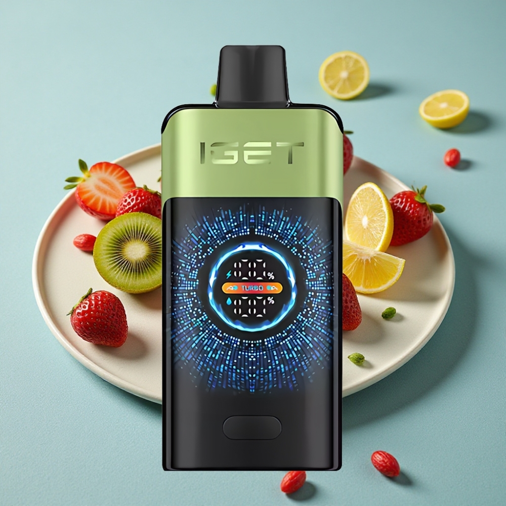 IGET ONE 12000 Puffs Disposable Vape Fresa Kiwi Hielo, 2700 mAh, Pantalla Curva a Color