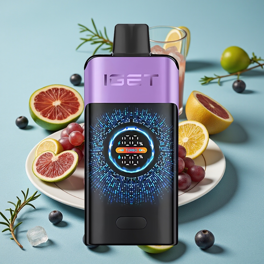 IGET ONE 12000 Puffs Disposable Vape Uva Hielo, Pantalla Curva, Batería 2700 mAh