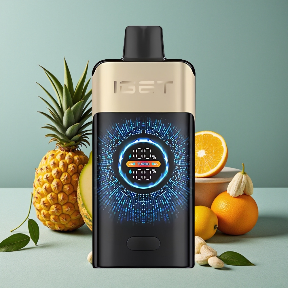 IGET ONE 12000 Puffs Tropical Orange Monster Pantalla Curva, 2700 mAh, Doble Malla 0.6 Ohm