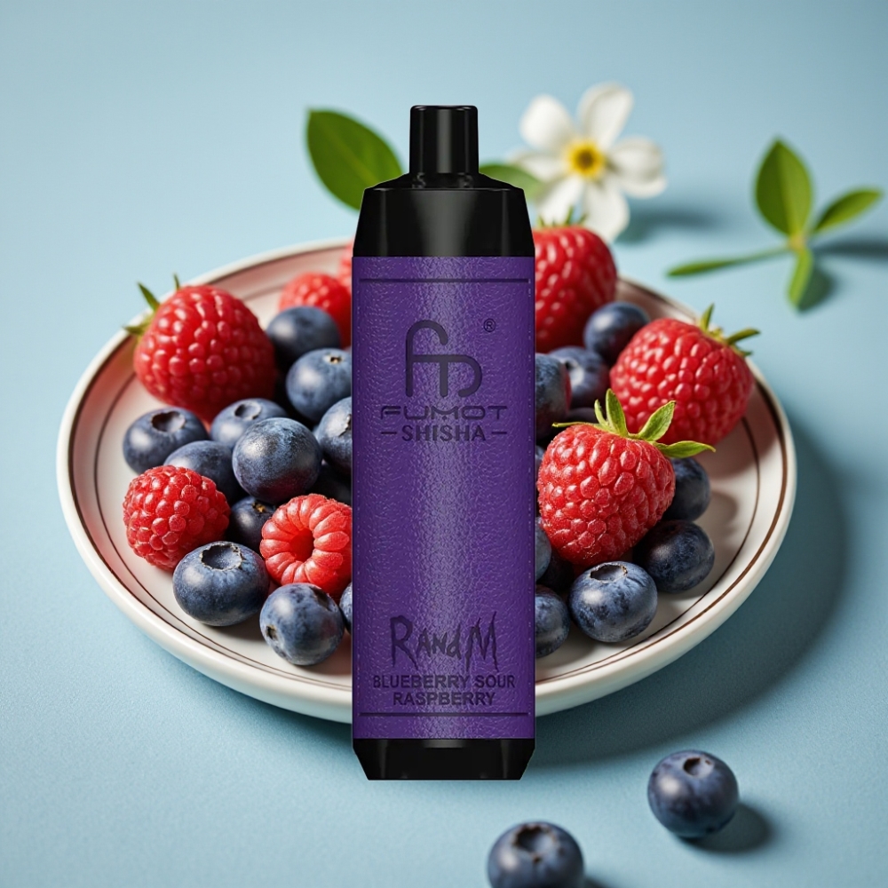 RandM Fumot Shisha 10000 Puffs 18ml 0.5% Nicotina Sabor Arándano Frambuesa Ácida Tipo-C