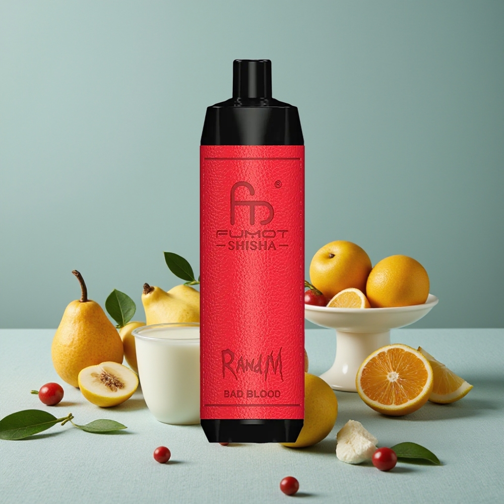 RandM Fumot Shisha 10000 Puffs Disposable Vape 18ml 0.5% Nicotina Sabor Sangre Negra