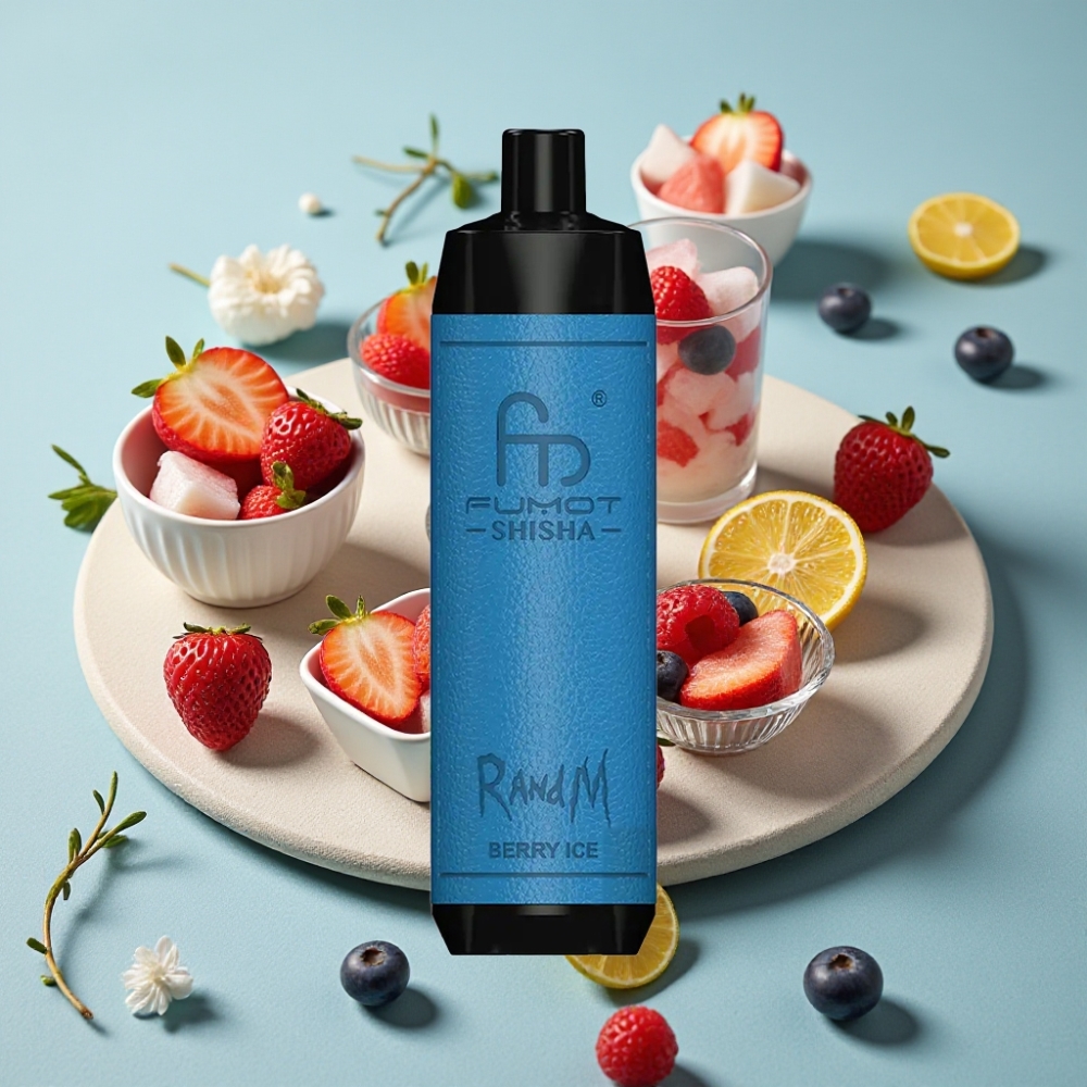 RandM Fumot Shisha 10000 Puffs Disposable Vape 18ml Baya Hielo LED Tipo-C 0.5% Nic