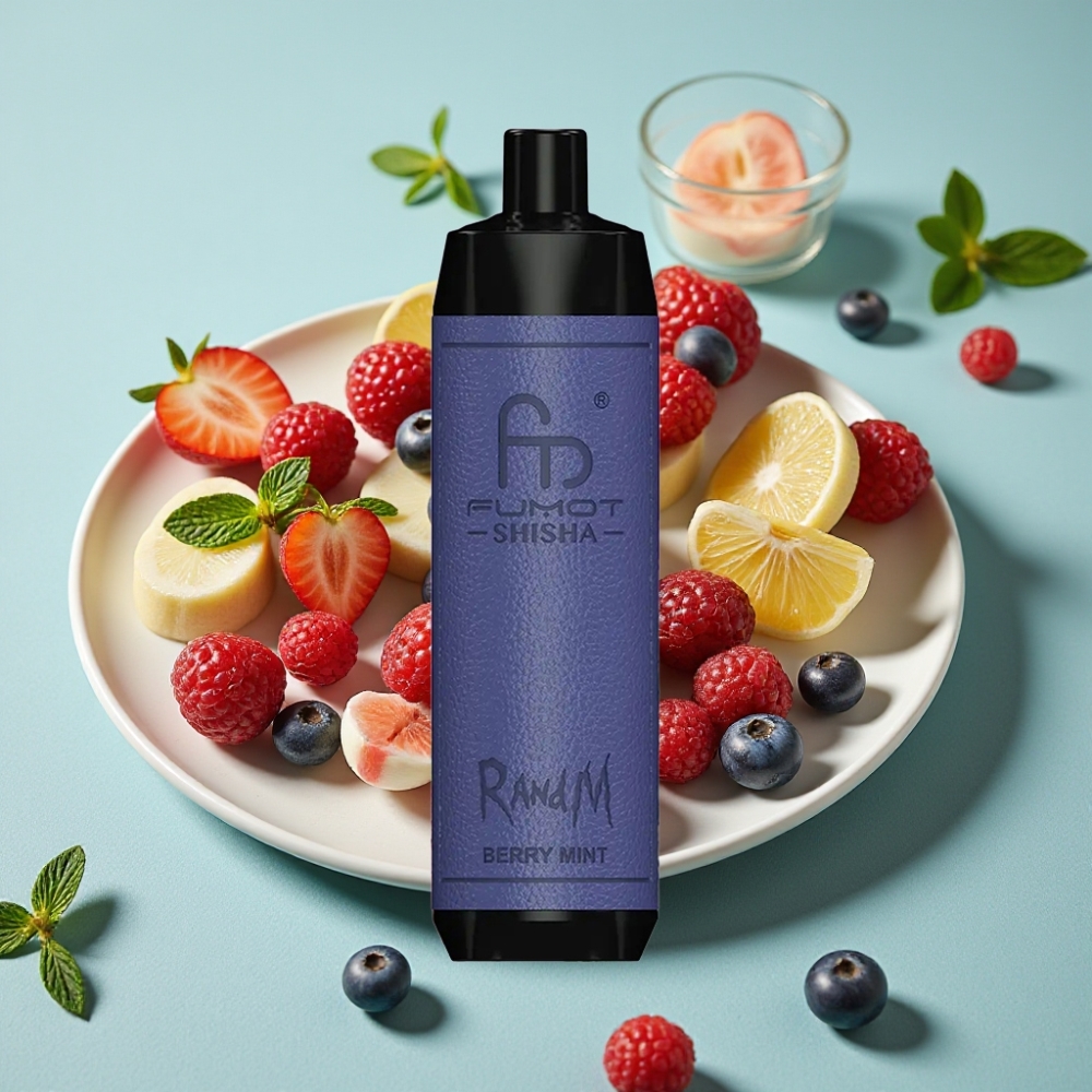RandM Fumot Shisha 10000 Puffs Disposable Vape 18ml Menta Baya LED Tipo-C 850mAh
