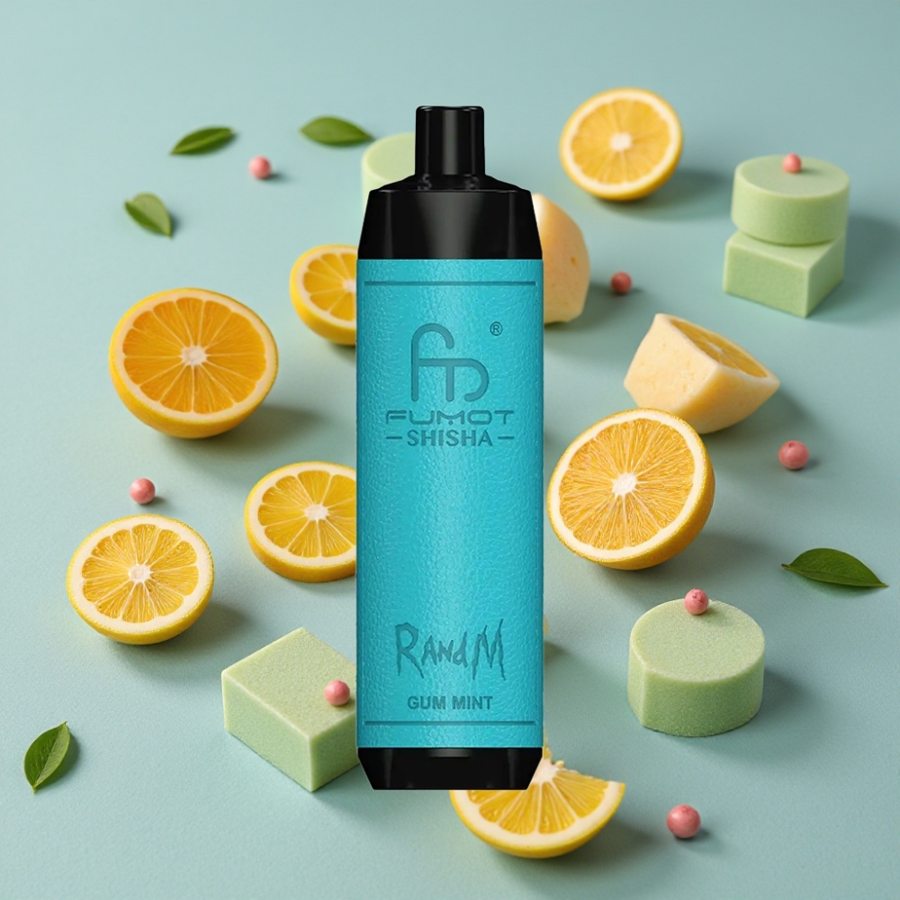 RandM Fumot Shisha 10000 Puffs Disposable Vape 18ml Menta Chicle Tipo-C 0.5% Nicotina