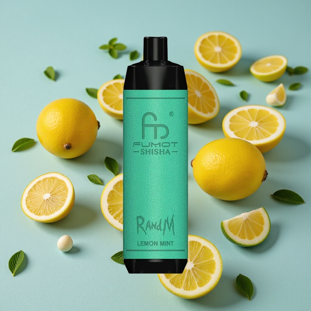 RandM Fumot Shisha 10000 Puffs Disposable Vape Limón Menta con 18ml e-líquido y 850 mAh