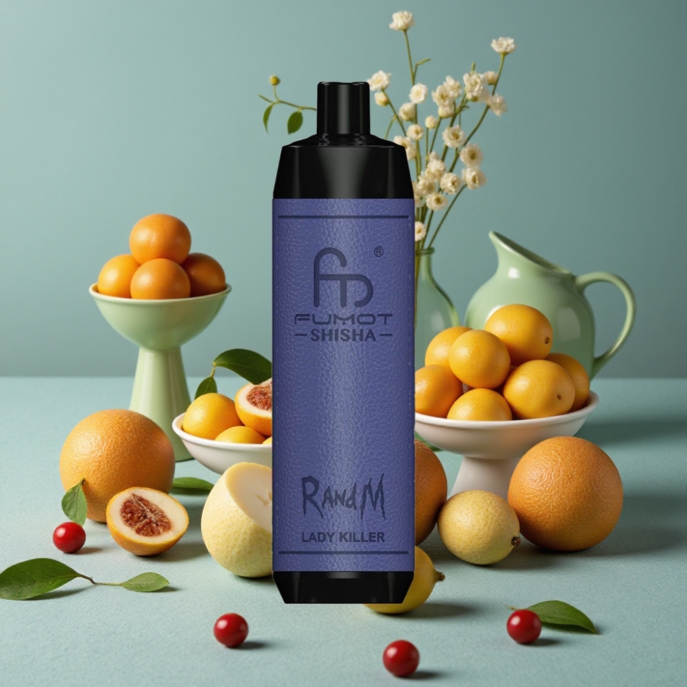 RandM Fumot Shisha 10000 Puffs Vape Desechable con LED, Tipo-C y Sabor Asesina