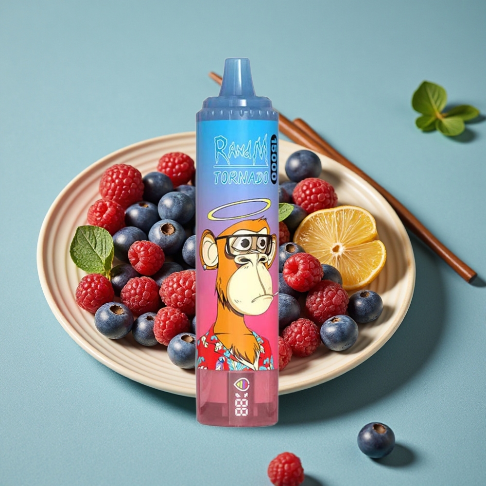 RandM Fumot Tornado 15000 Puffs 25ml 850mAh Blue Raz Cereza Mesh LCD Tipo-C