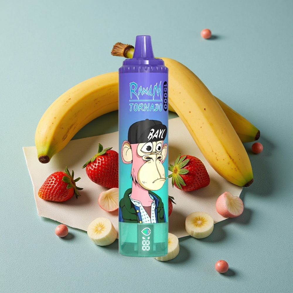 RandM Fumot Tornado 15000 Puffs 25ml 850mAh Fresa Plátano vape al por mayor España