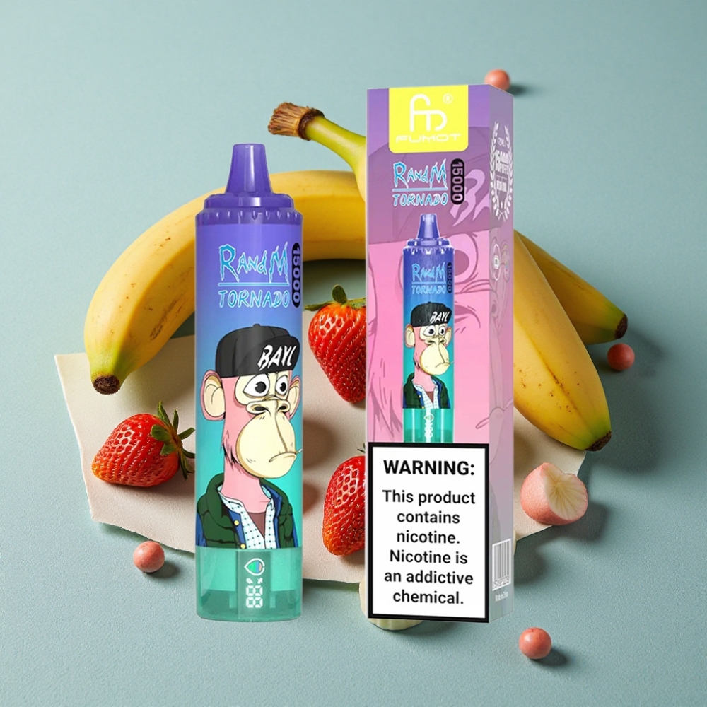 RandM Fumot Tornado 15000 Puffs 25ml 850mAh Fresa Plátano vape al por mayor España