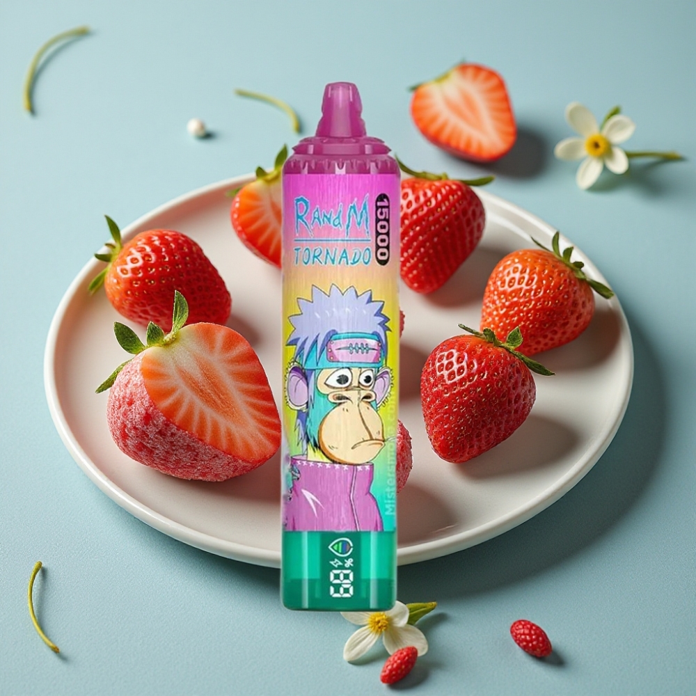 RandM Fumot Tornado 15000 Puffs 25ml 850mAh LCD Fresa Helada vape al por mayor España