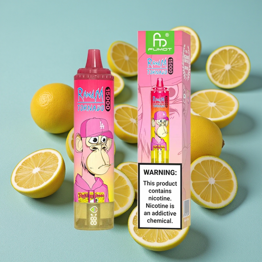 RandM Fumot Tornado 15000 Puffs 25ml 850mAh LCD Limón vape al por mayor España