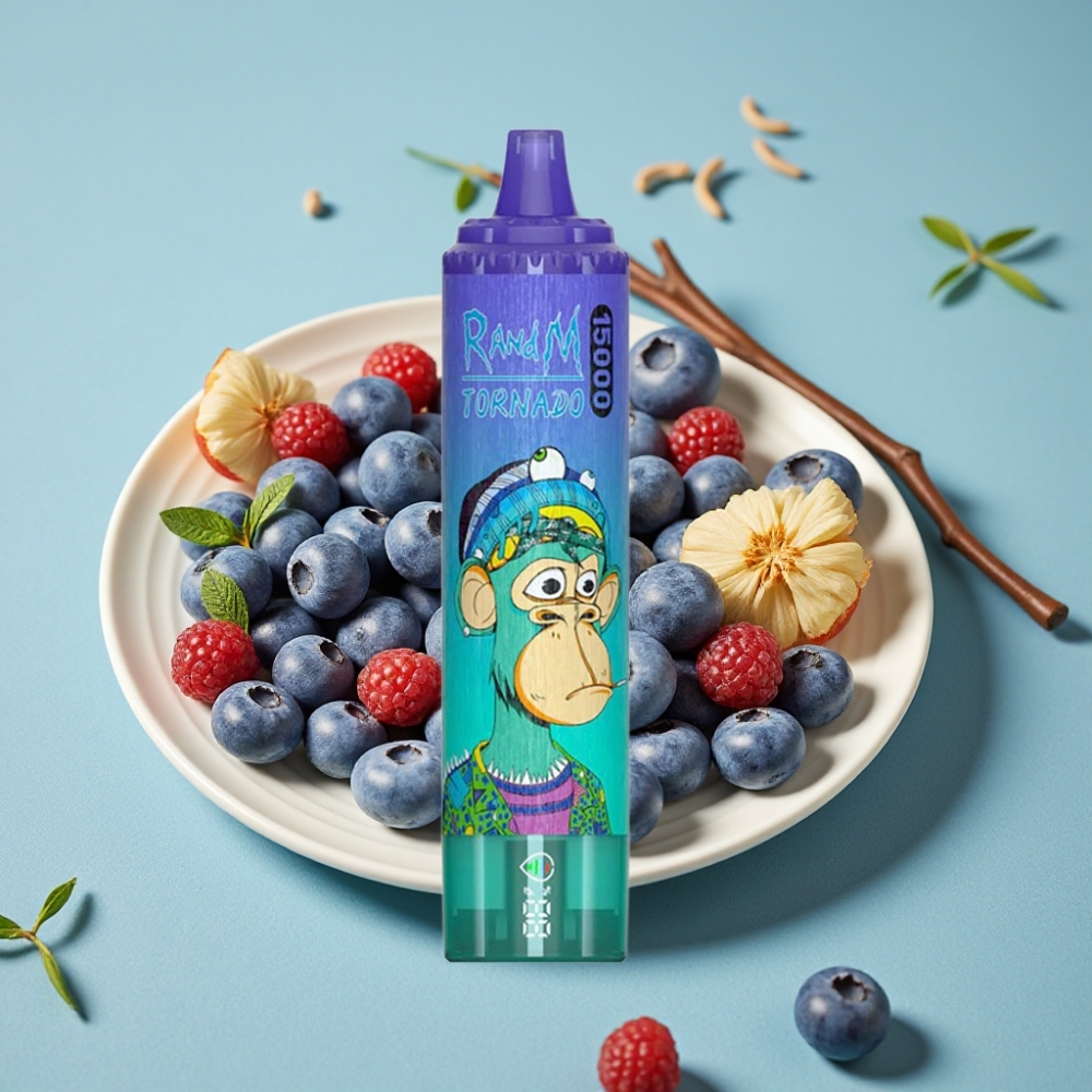 RandM Fumot Tornado 15000 Puffs 25ml 850mAh Tipo-C LCD Arándano con Hielo