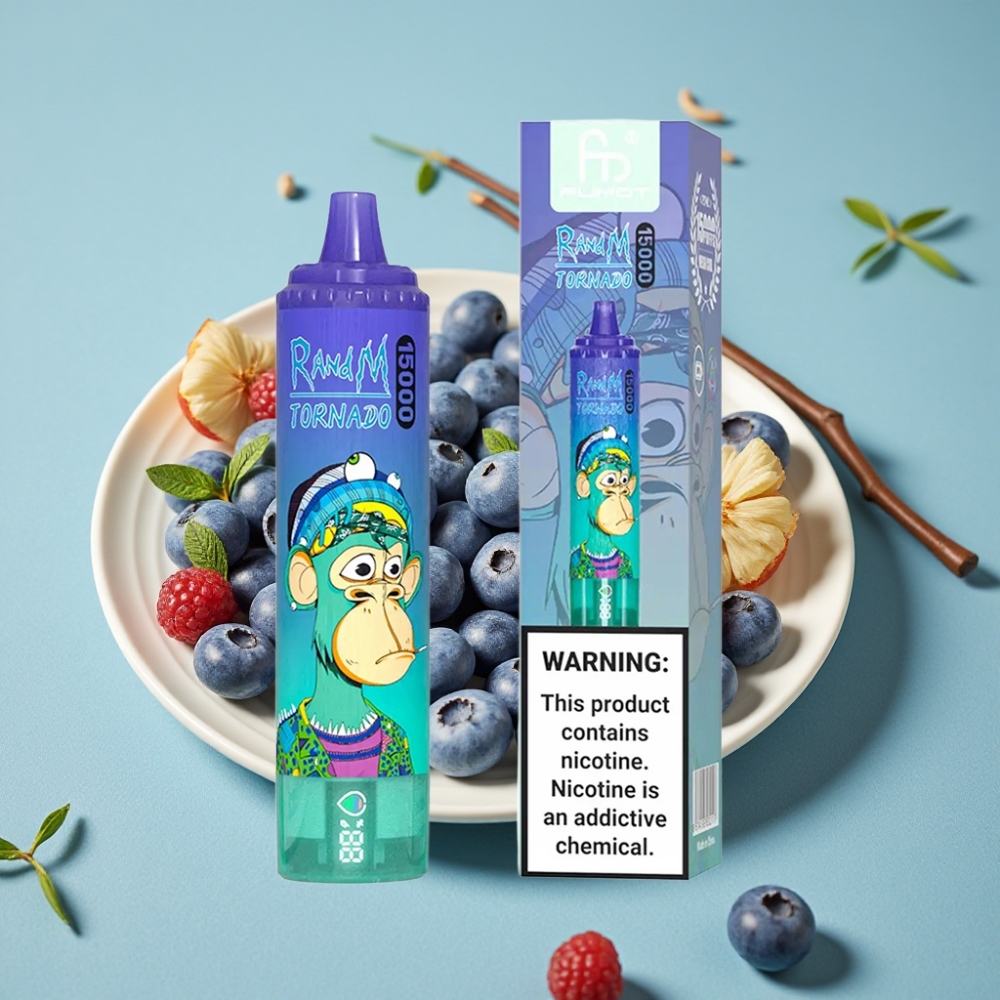 RandM Fumot Tornado 15000 Puffs 25ml 850mAh Tipo-C LCD Arándano con Hielo
