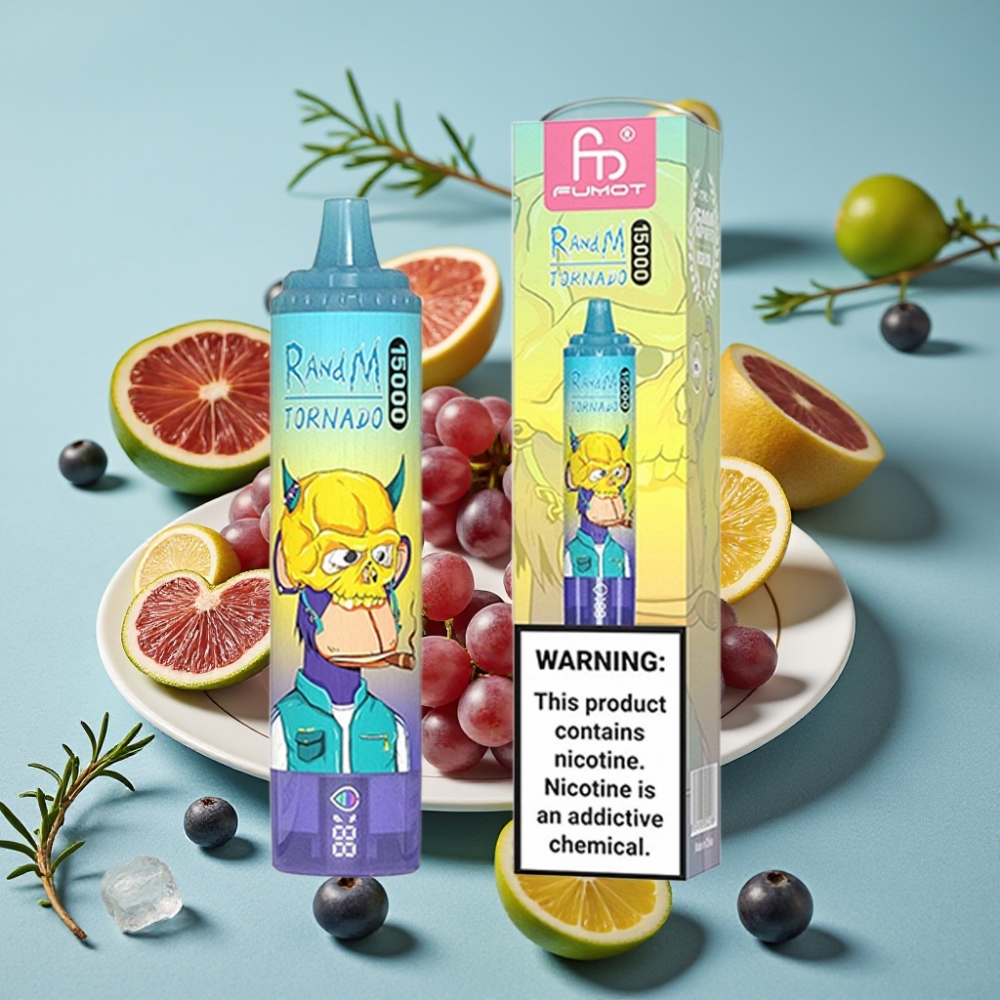 RandM Fumot Tornado 15000 Puffs 25ml 850mAh USB-C LCD Uva Hielo vape al por mayor España