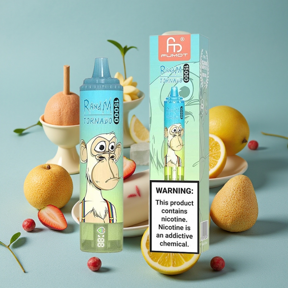 RandM Fumot Tornado 15000 Puffs 25ml Ice Pop USB-C LCD 850mAh Mesh 0.9 Ohm