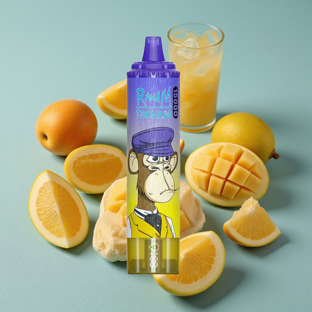 RandM Fumot Tornado 15000 Puffs 25ml Mango Helado USB-C Recargable Pantalla LCD