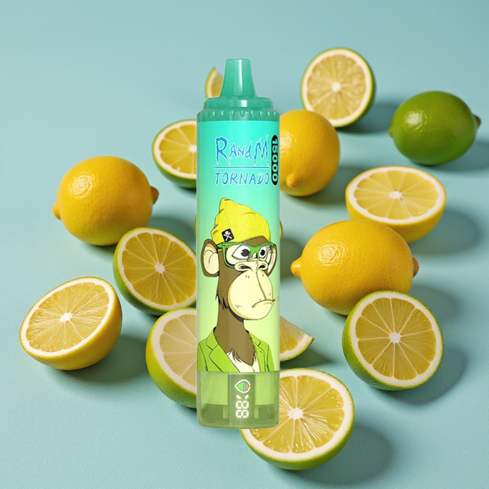 RandM Fumot Tornado 15000 Puffs Limón Lima 25ml 850mAh Mesh USB-C LCD