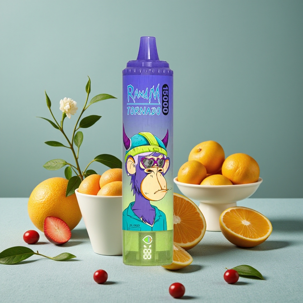 RandM Fumot Tornado 15000 Puffs Vape Desechable Sabor Vimto 25ml 850mAh Tipo-C Pantalla LCD