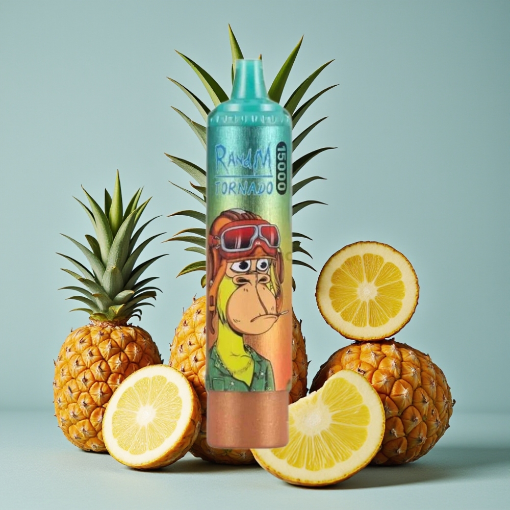 RandM Fumot Tornado 15000 Puffs Vape Piña Helada 25ml 850mAh Mesh LCD Tipo-C