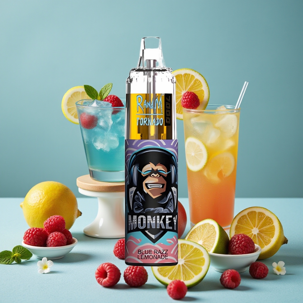 RandM Fumot Tornado 7000 Puffs 14ML 850MAH Malla Ajustable-Aire Blue Razz Limonada