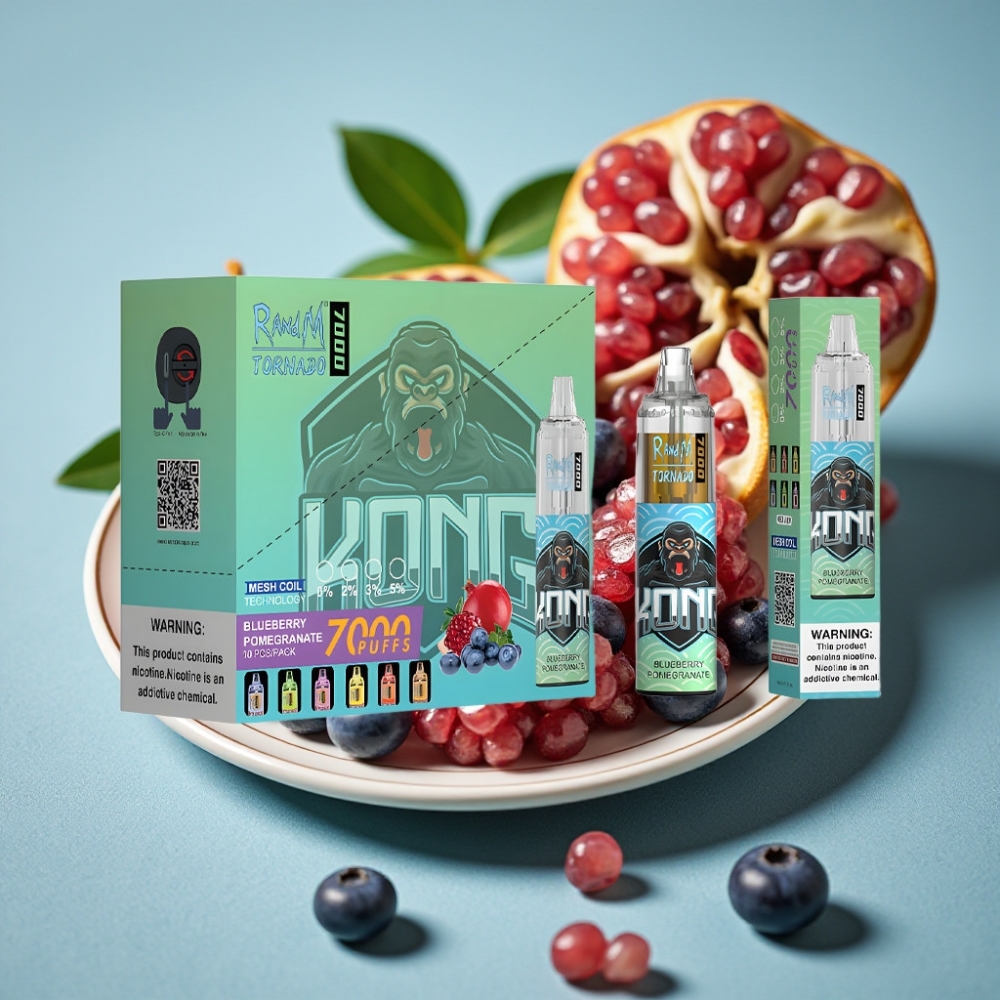 RandM Fumot Tornado 7000 Puffs 14ML 850MAH Tipo-C Arándano Granada