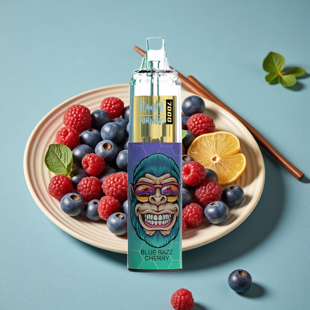 RandM Fumot Tornado 7000 Puffs 14ML E-liquid Blue Razz Cereza Air-Adjustable