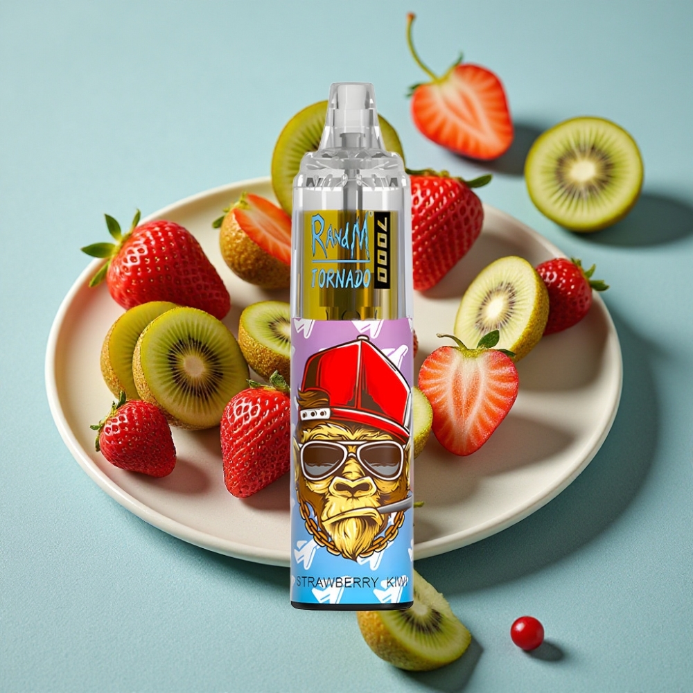 RandM Fumot Tornado 7000 Puffs 14ML Fresa Kiwi Ajustable RGB Tipo-C