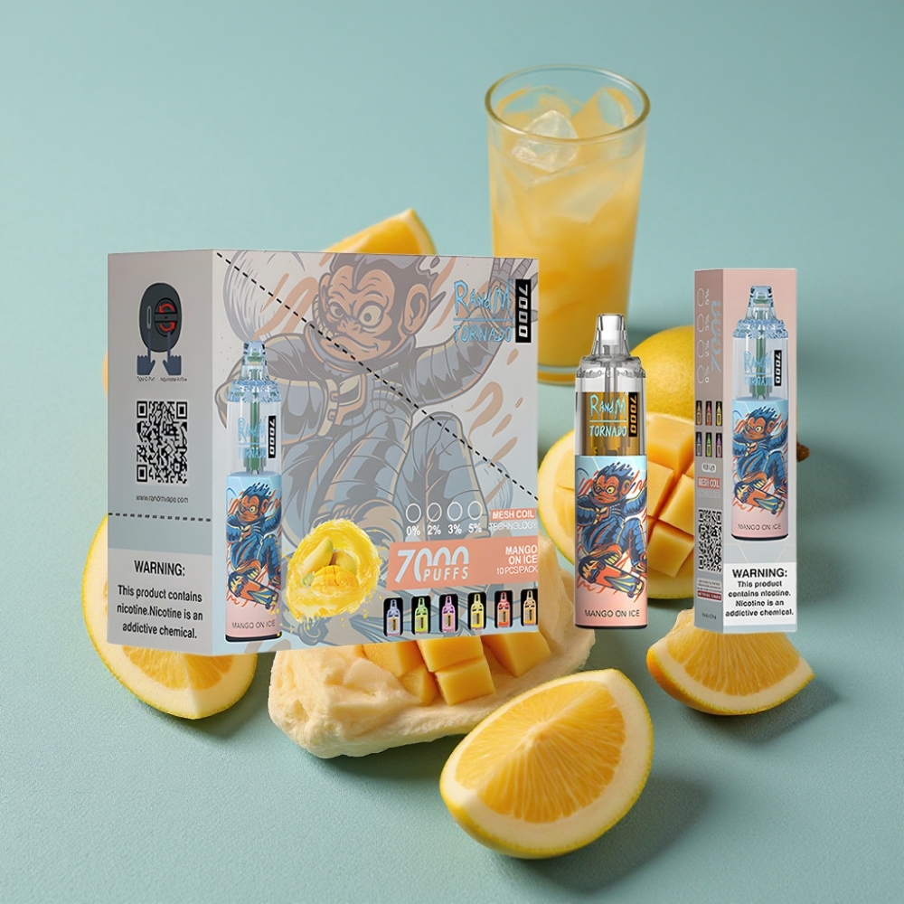RandM Fumot Tornado 7000 Puffs 14ML Mango Helado RGB Light Air-Adjustable