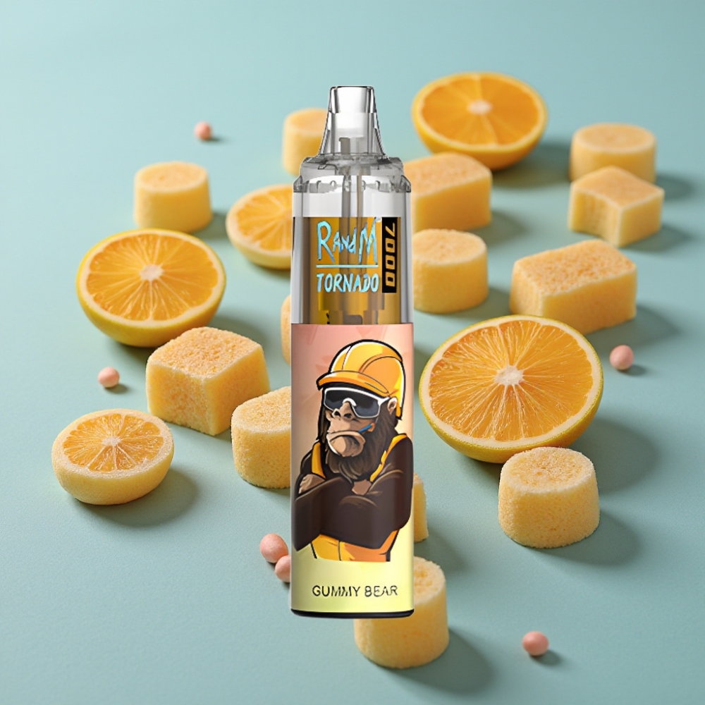 RandM Fumot Tornado 7000 Puffs 14ML Osito de Goma Tipo-C RGB Ajustable