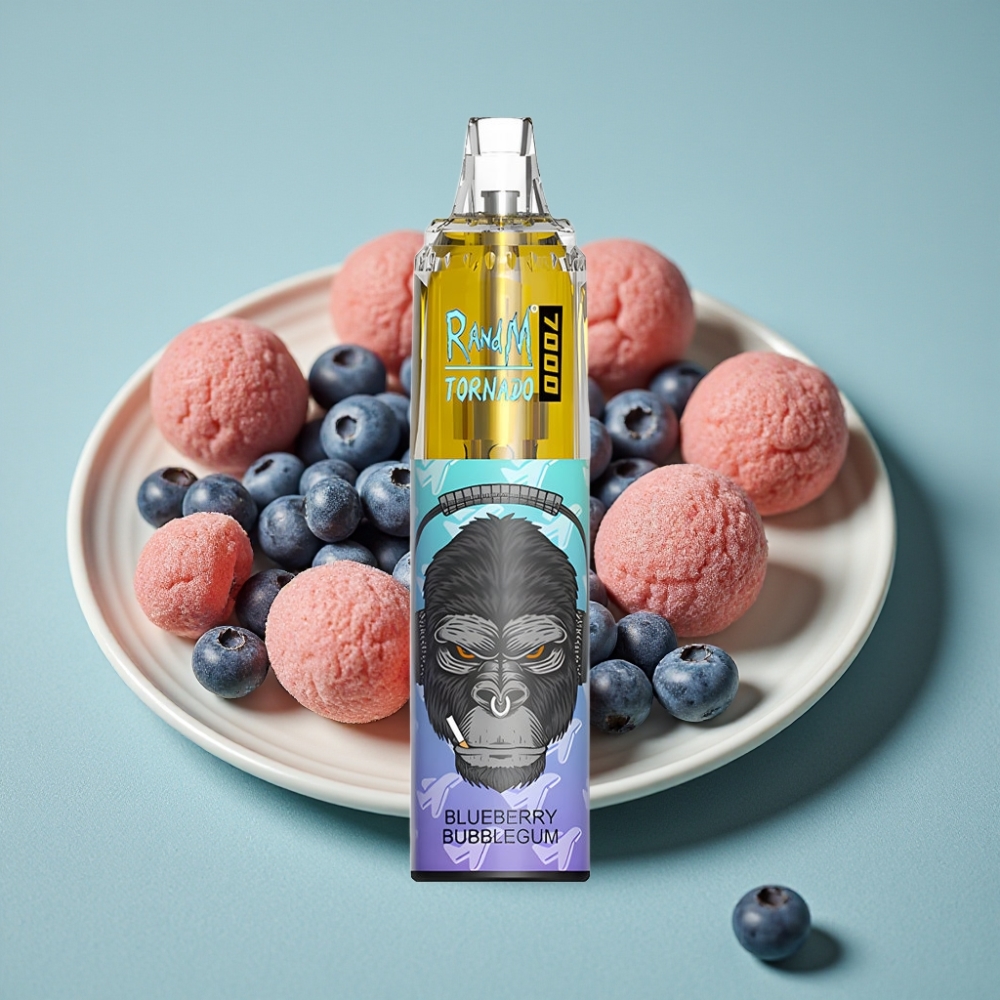 RandM Fumot Tornado 7000 Puffs Disposable Vape 14ML 850MAH Tipo-C Aire Ajustable Chicle de Arándano