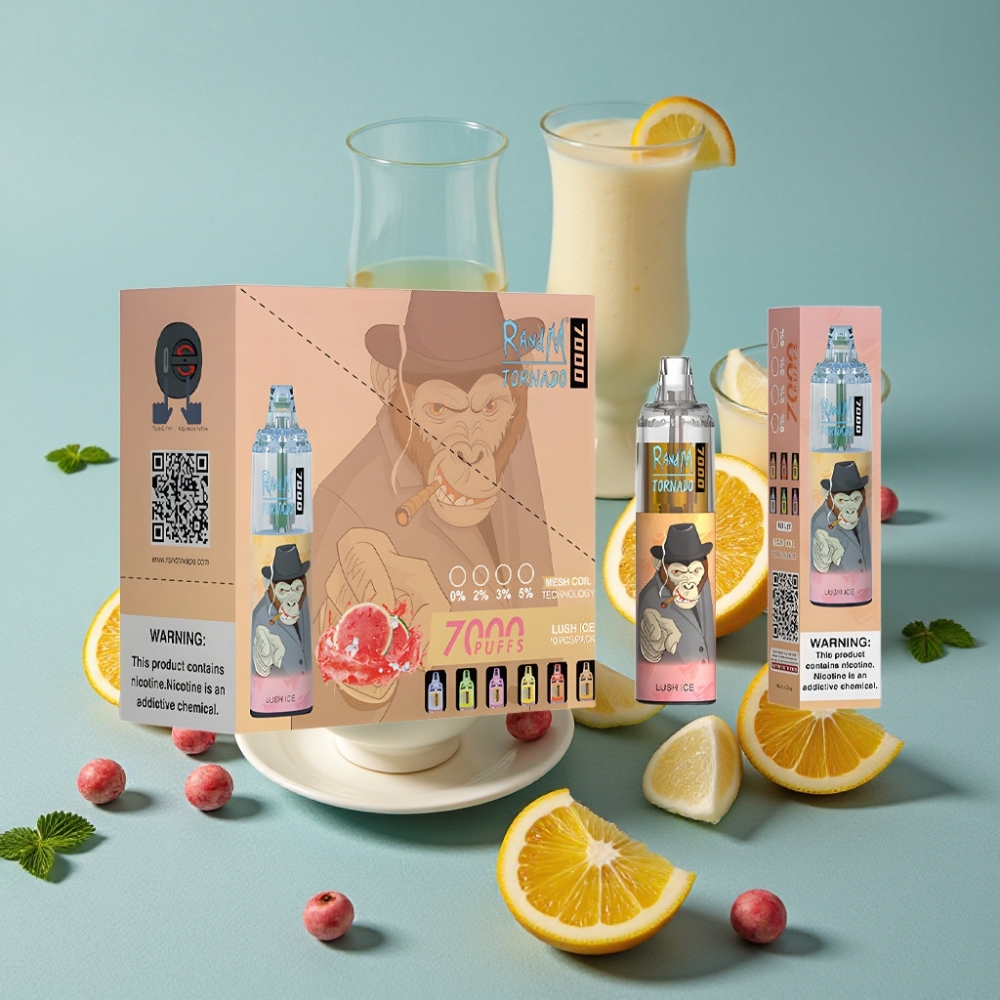 RandM Fumot Tornado 7000 Puffs Dispositivo Vape 14ML Hielo Fresco Ajuste de Aire RGB