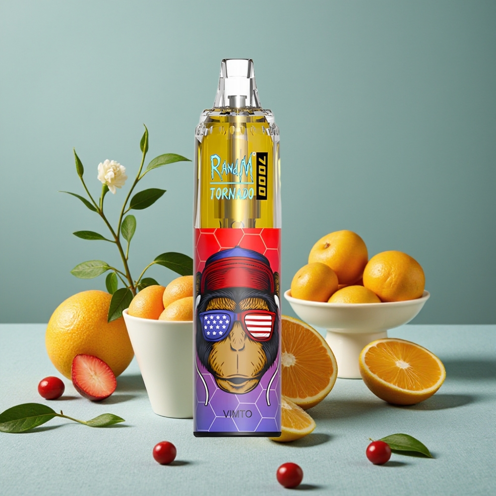 RandM Fumot Tornado 7000 Puffs Vape Desechable 14ML Sabor Vimto RGB Tipo-C Ajustable
