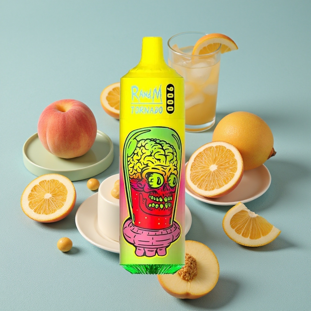 RandM Tornado 9000 Puffs 18 mL Durazno Helado Verano Pantalla RGB vape al por mayor España