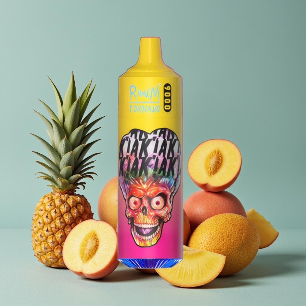 RandM Tornado 9000 Puffs 18 mL Malla RGB Melocotón Mango Piña vape al por mayor España