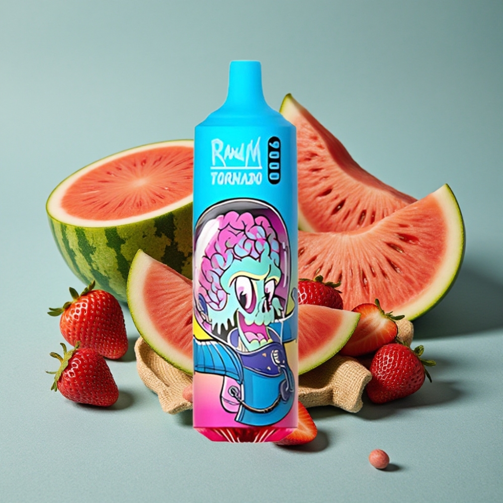 RandM Tornado 9000 Puffs 18 mL Pantalla RGB Fresa Sandía Prime vape al por mayor España