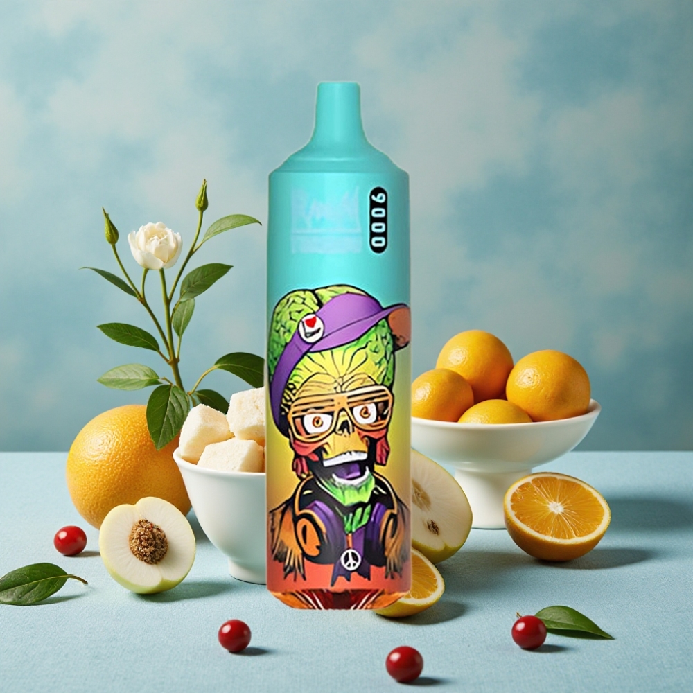 RandM Tornado 9000 Puffs 18 mL Pantalla RGB Hielo Azul Delicioso vape al por mayor España