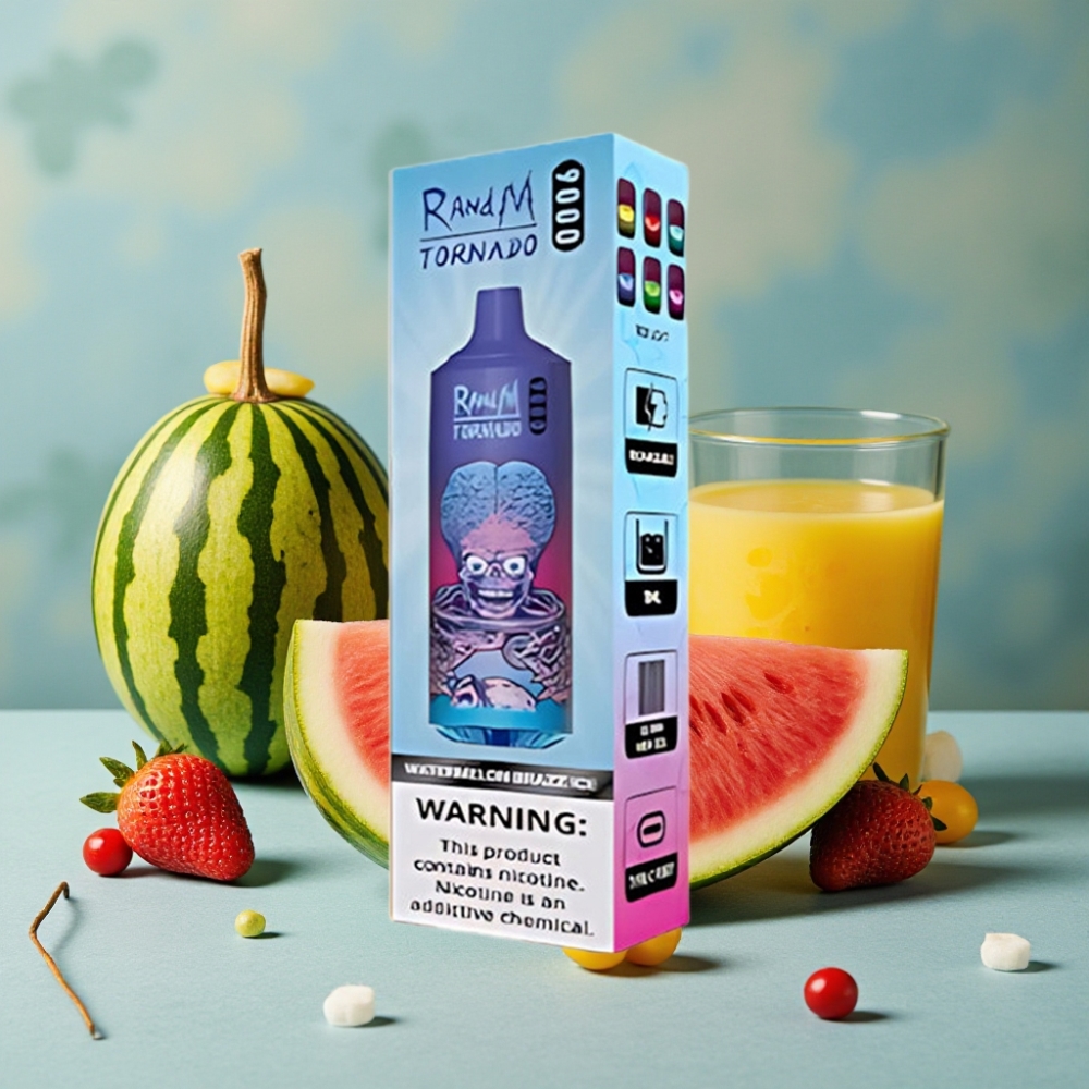 RandM Tornado 9000 Puffs 18 mL Pantalla RGB Recargable Sandía Brazz Hielo