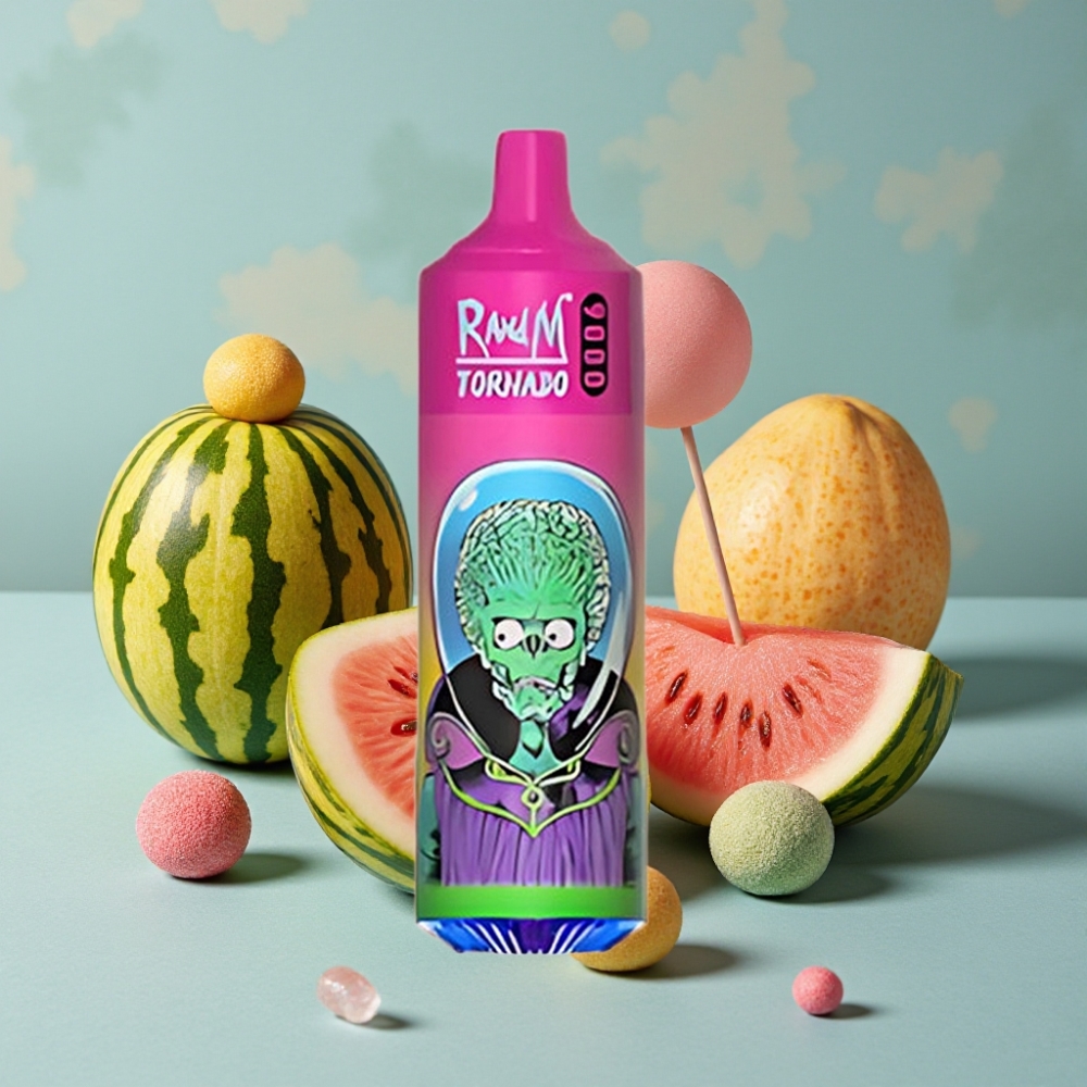 RandM Tornado 9000 Puffs 18 mL Pantalla RGB Recargable Sandía Chicle