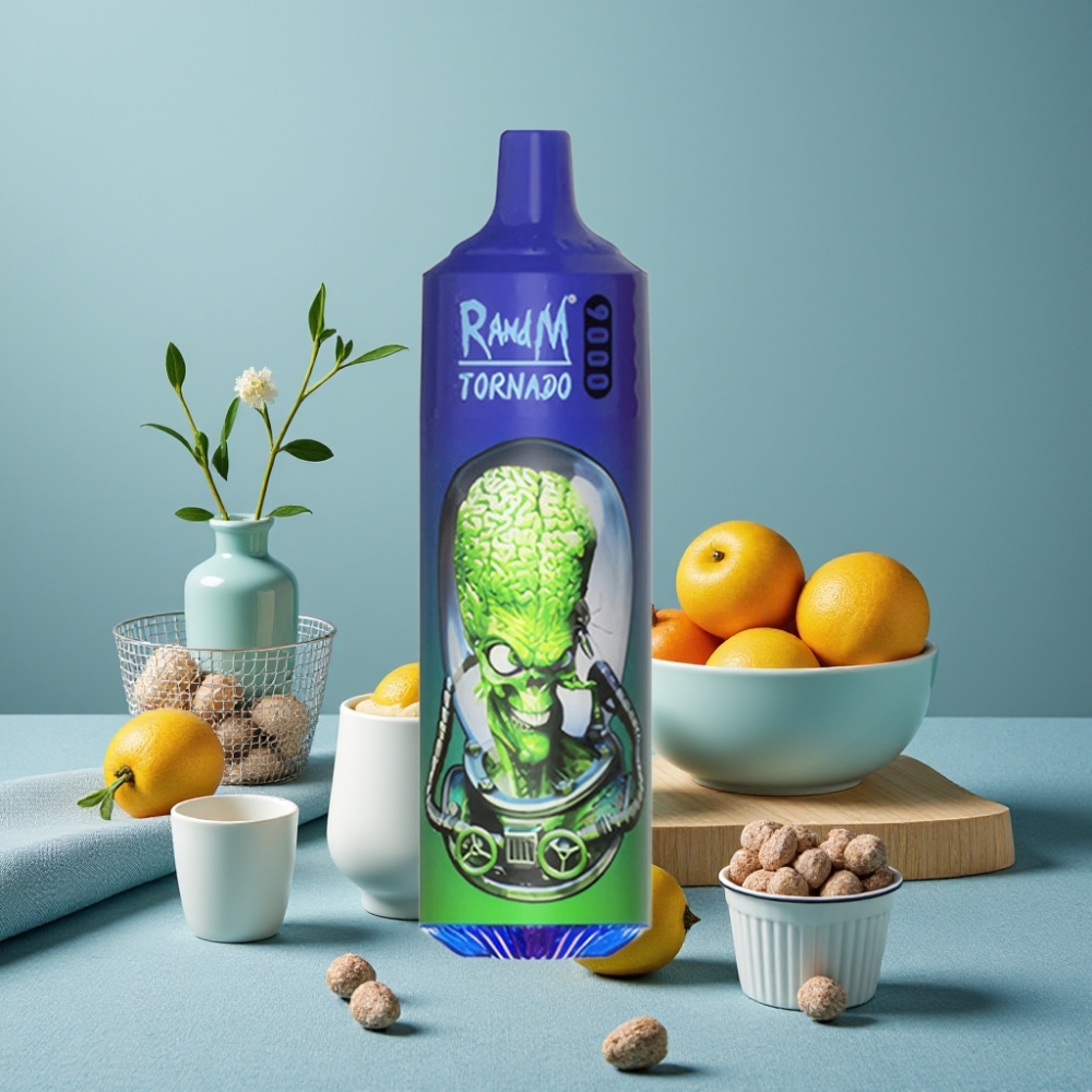 RandM Tornado 9000 Puffs 18 mL Pantalla RGB Sabor Mr Azul vape al por mayor España