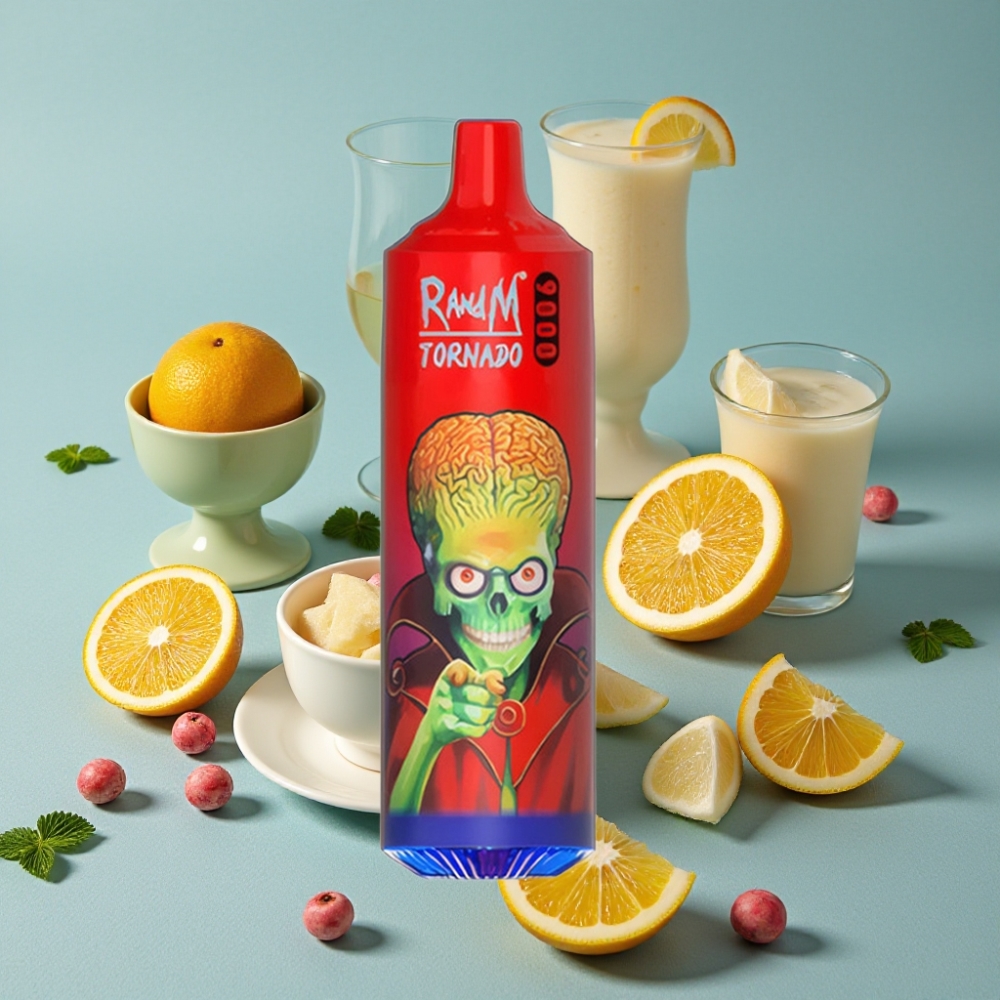 RandM Tornado 9000 Puffs Vape Desechable 18 mL Hielo Fresco Pantalla RGB