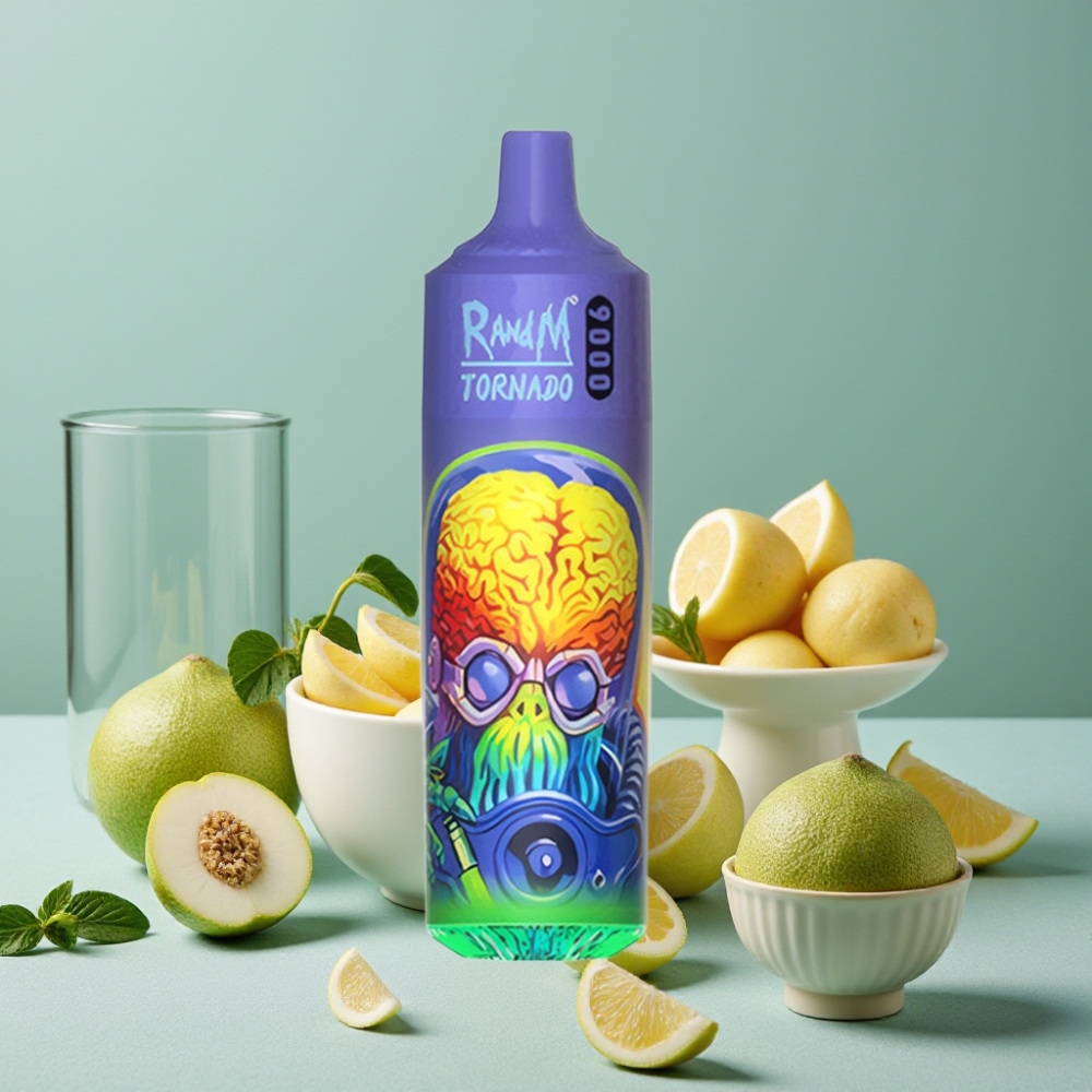 RandM Tornado 9000 Puffs Vape Menta Refrescante con Pantalla RGB y Bobina Mesh