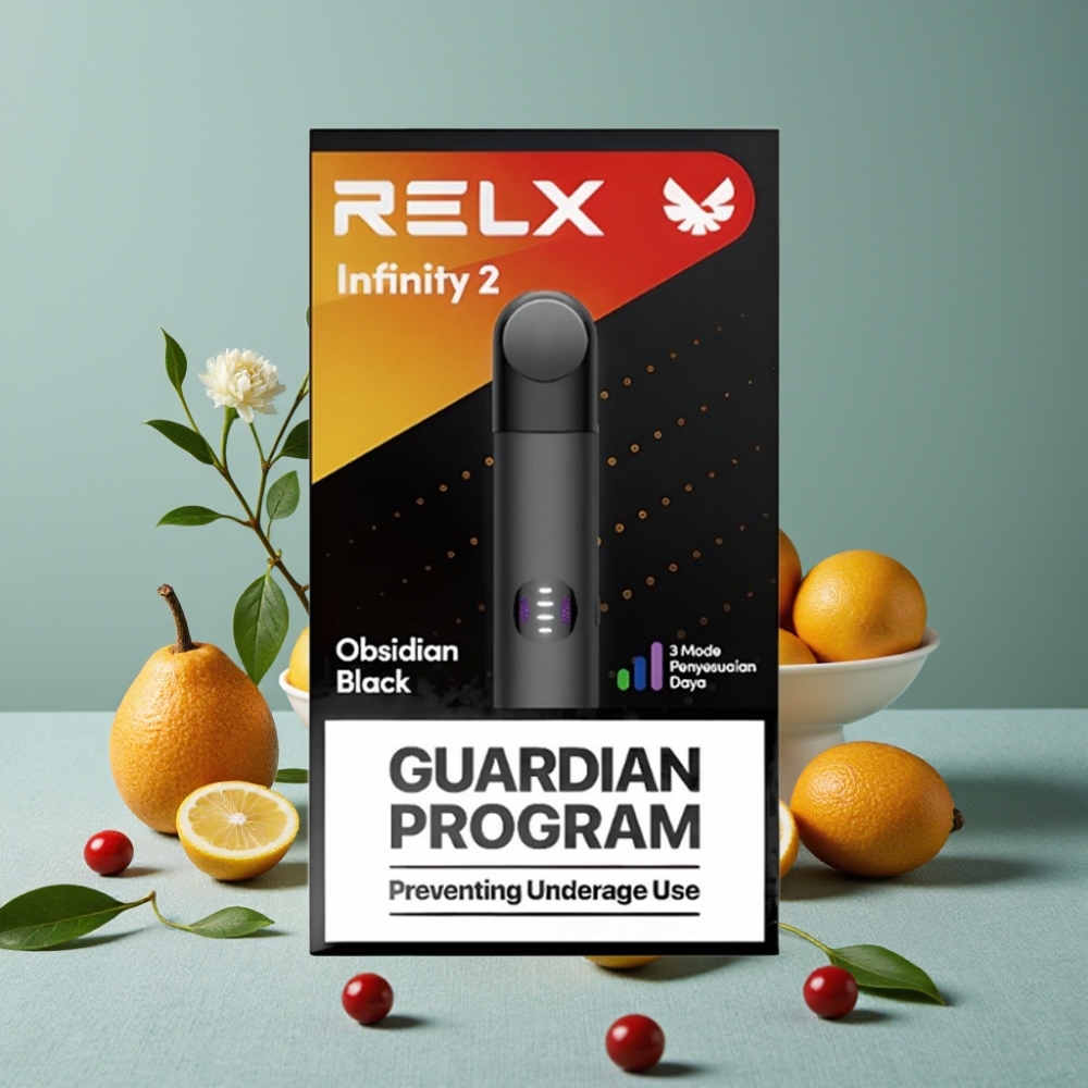 RELX Infinity 2 650 Puffs Diseño Metálico Carga USB-C Sabor Asteroide Oscuro